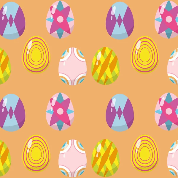 Easter Eggs Seamless Pattern Background Vector Illustration — Stock Vector