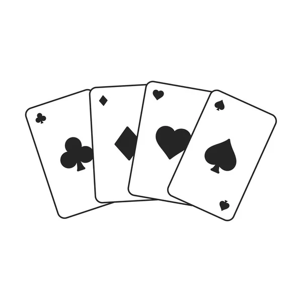 Group Poker Cards Casino Icon Vector Illustration — Vetor de Stock