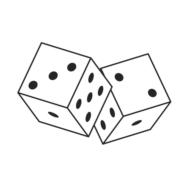 Isolated Pair Dices Casino Icon Vector Illustration — Vector de stock