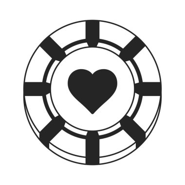 Kumarhane ruleti para ikonu Vektör illüstrasyonunun izole edilmiş silueti