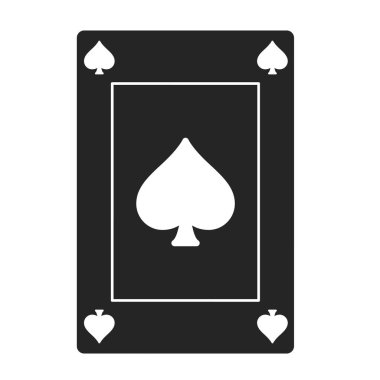 Bir poker kartı ikonu Vektör illüstrasyonunun izole edilmiş silueti