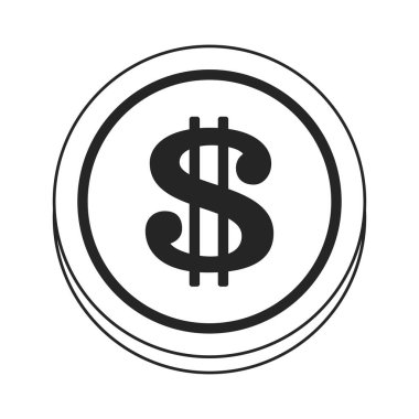 Kumarhane ruleti para ikonu Vektör illüstrasyonunun izole edilmiş silueti