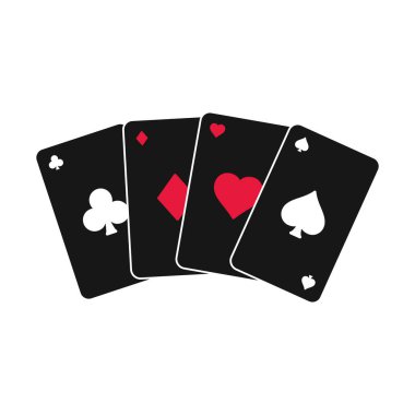 Poker kartları grubu Kumarhane ikonu Vektör illüstrasyonu