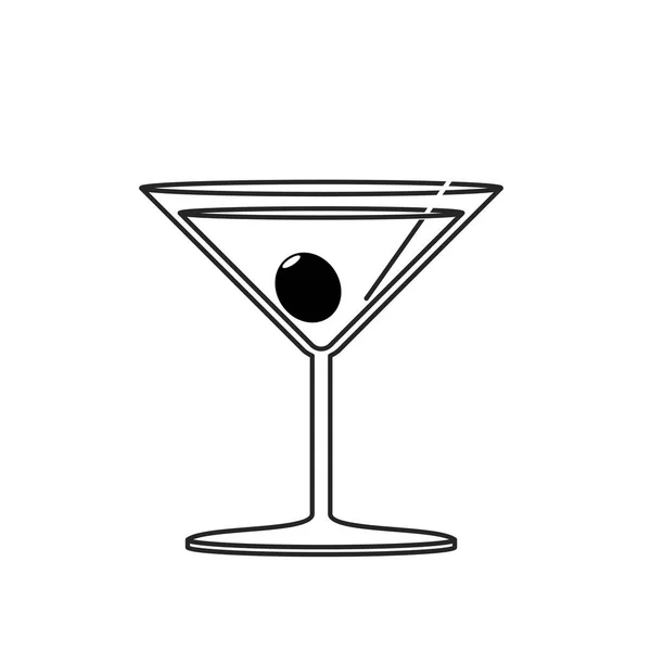 Isolierte Silhouette Einer Casino Cocktail Ikone Vector Illustration — Stockvektor