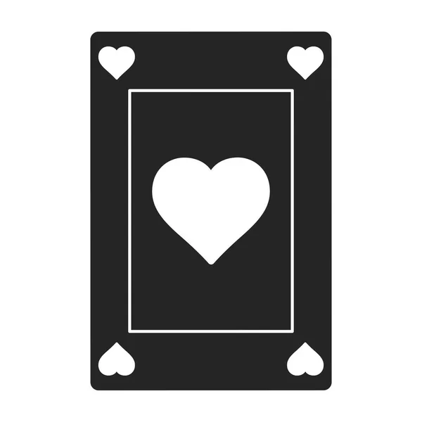 Isolated Silhouette Poker Card Icon Vector Illustration — Stock Vector