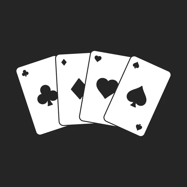 Ομάδα Καρτών Πόκερ Εικονίδιο Καζίνο Εικονογράφηση Διάνυσμα — Διανυσματικό Αρχείο