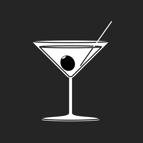 Geïsoleerd Silhouet Van Een Casino Cocktail Icoon Vector Illustratie — Stockvector