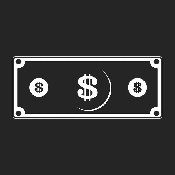 Isolated Silhouette Casino Bill Icon Vector Illustration — Stock Vector