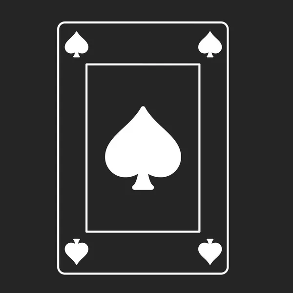 Silhueta Isolada Ícone Cartão Poker Ilustração Vetorial — Vetor de Stock