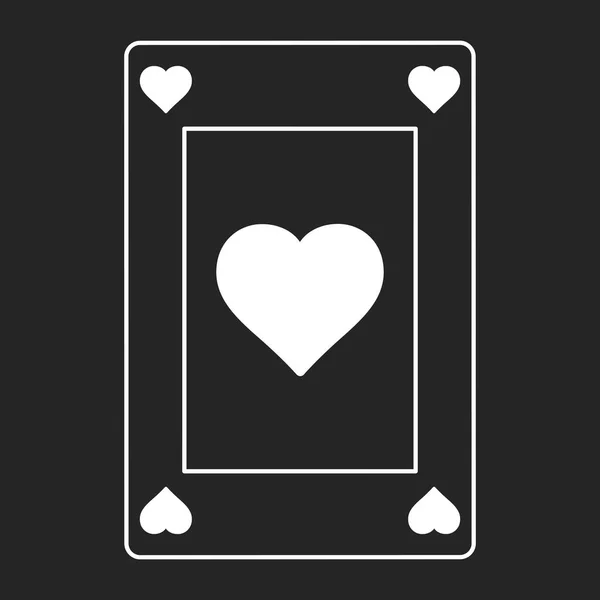Izolovaná Silueta Ikony Pokerové Karty Vektorové Ilustrace — Stockový vektor
