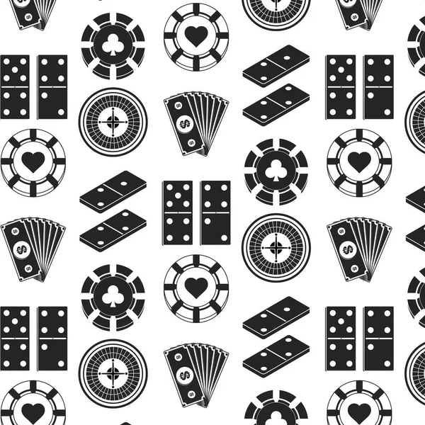 Seamless Pattern Background Casino Icons Vector Illustration — Stock Vector