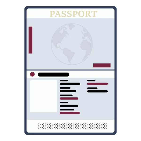 Μεμονωμένο Έγχρωμο Ταξιδιωτικό Διαβατήριο Εικονίδιο Διανυσματική Απεικόνιση — Διανυσματικό Αρχείο