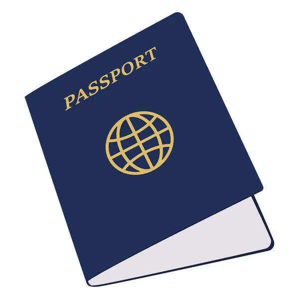 Μεμονωμένο Έγχρωμο Ταξιδιωτικό Διαβατήριο Εικονίδιο Διανυσματική Απεικόνιση — Διανυσματικό Αρχείο