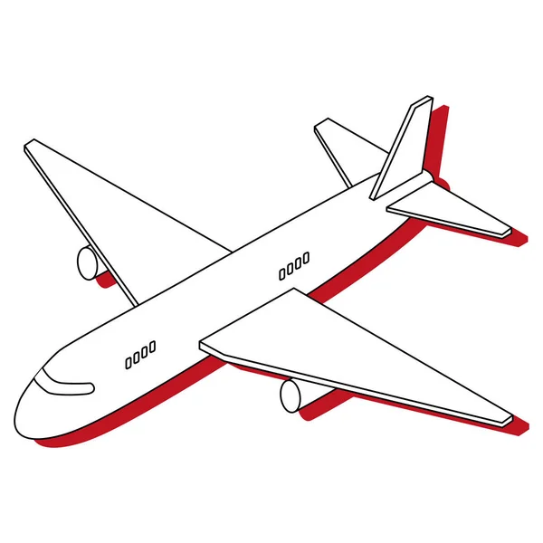 Zole Edilmiş Tek Renkli Uçak Aracı Simgesi Vektör Illüstrasyonu — Stok Vektör