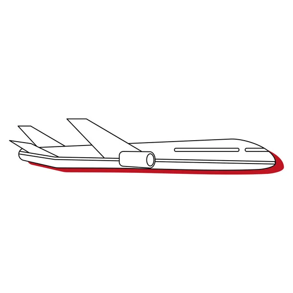 Isolated Monochrome Airplane Vehicle Icon Vector Illustration — Stock Vector
