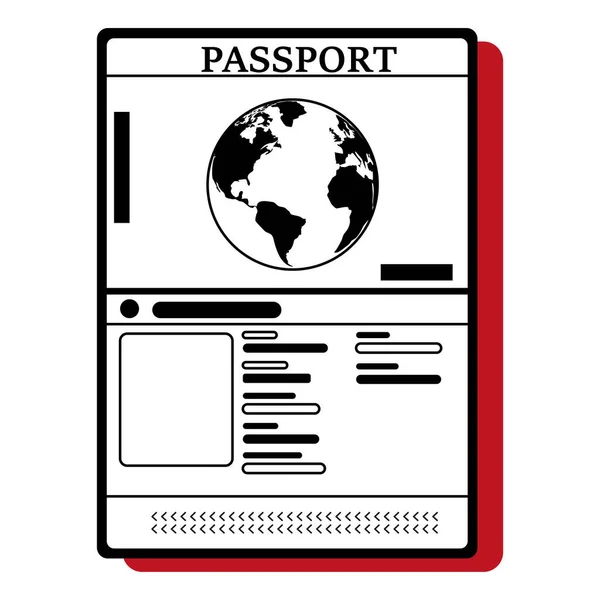Μεμονωμένο Μονόχρωμο Ταξιδιωτικό Διαβατήριο Εικονίδιο Διανυσματική Απεικόνιση — Διανυσματικό Αρχείο
