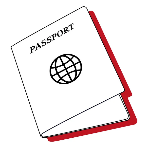 Izolowany Monochromatyczny Paszport Podróży Ikona Wektor Ilustracji — Wektor stockowy