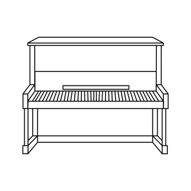 İzole piyano enstrümanı simgesi Düz Tasarım Vektörü illüstrasyonu