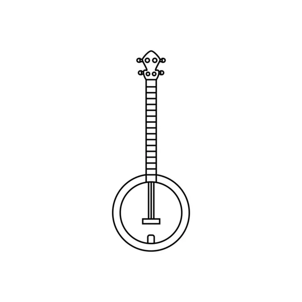 Izolované Dřevěné Banjo Hudební Nástroj Ikona Plochý Design Vektorové Ilustrace — Stockový vektor