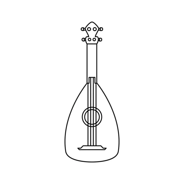 Isolée Icône Instrument Musique Banjo Bois Design Plat Illustration Vectorielle — Image vectorielle