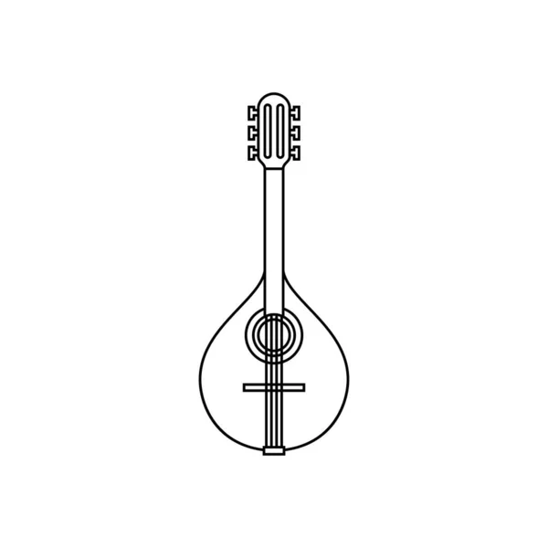 Isolée Icône Instrument Musique Banjo Bois Design Plat Illustration Vectorielle — Image vectorielle
