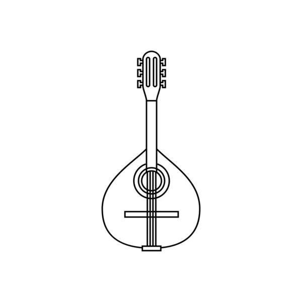 Μεμονωμένο Ξύλινο Μπάντζο Μουσικό Όργανο Εικονίδιο Επίπεδη Σχεδίαση Διανυσματική Απεικόνιση — Διανυσματικό Αρχείο
