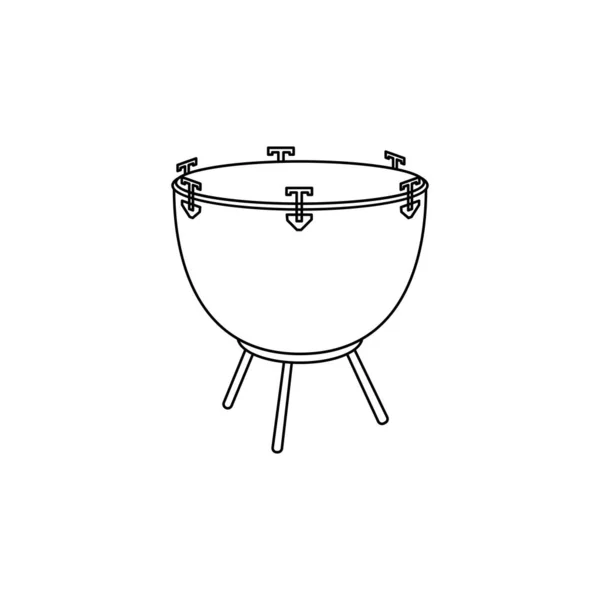 Ícone Instrumento Musical Tambor Isolado Design Plano Ilustração Vetorial — Vetor de Stock