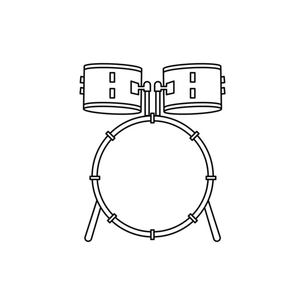 Conjunto Tambor Aislado Icono Instrumento Musical Diseño Plano Ilustración Vectorial — Vector de stock