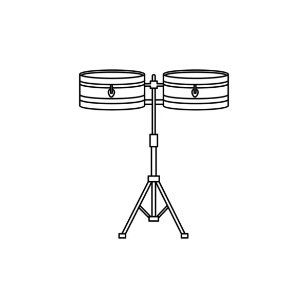 Isolerade Par Trummor Musikinstrument Ikon Platt Design Vektor Illustration — Stock vektor