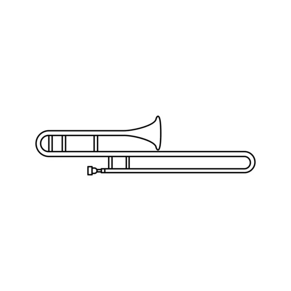 孤立的小号乐器图标平面设计矢量插图 — 图库矢量图片