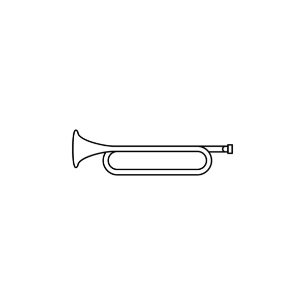 Ícone Instrumento Musical Trompete Isolado Design Plano Ilustração Vetorial — Vetor de Stock
