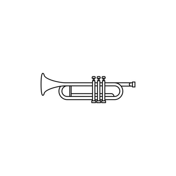 Ícone Instrumento Musical Trompete Isolado Design Plano Ilustração Vetorial — Vetor de Stock