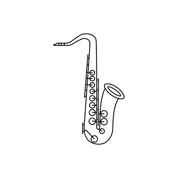 Icono Instrumento Musical Saxofón Aislado Diseño Plano Ilustración Vectorial — Vector de stock