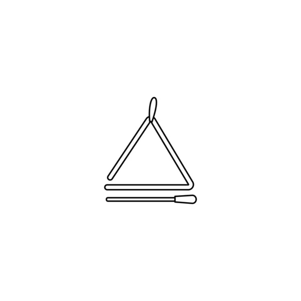 Isolée Triangle Icône Instrument Musique Design Plat Illustration Vectorielle — Image vectorielle