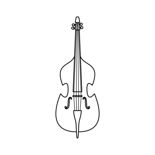 独立したチェロ楽器のアイコンフラットデザインベクトルイラスト — ストックベクタ