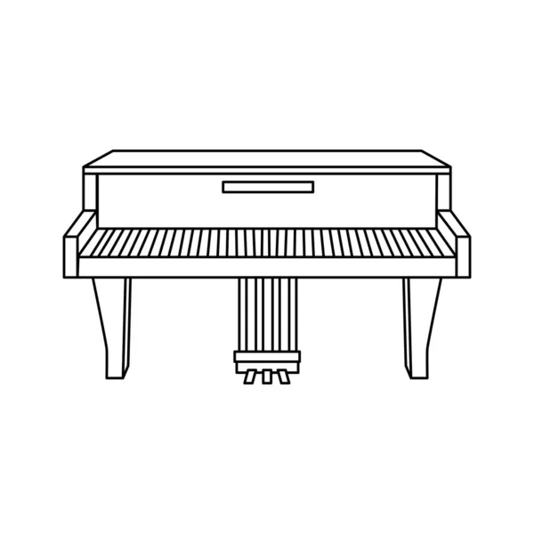 Ícone Instrumento Musical Piano Isolado Design Plano Ilustração Vetorial — Vetor de Stock