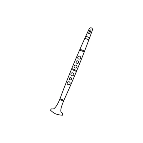 Icono Instrumento Musical Flauta Aislada Diseño Plano Ilustración Vectorial — Vector de stock