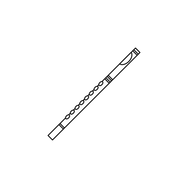 Ícone Instrumento Musical Flauta Isolado Design Plano Ilustração Vetorial —  Vetores de Stock