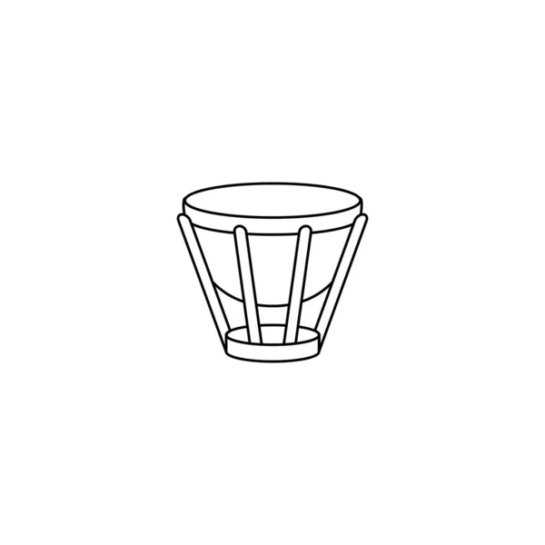 Icono Instrumento Musical Tambor Aislado Diseño Plano Ilustración Vectorial — Vector de stock