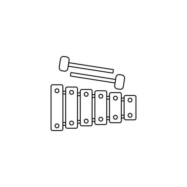 Izolált Xilofon Hangszer Ikon Lapos Design Vektor Illusztráció — Stock Vector