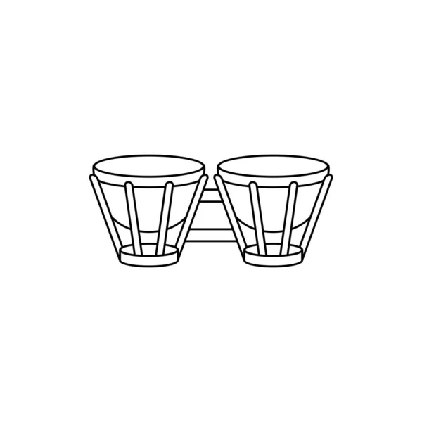 Tambours Isolés Icône Instrument Musique Design Plat Illustration Vectorielle — Image vectorielle