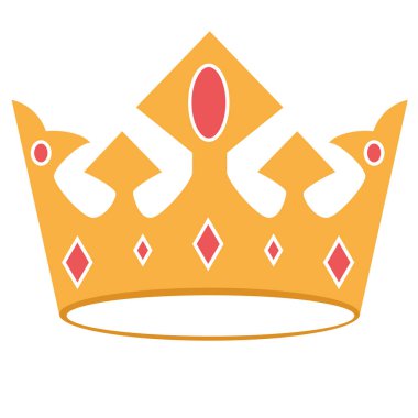 Isolated colored king or queen golden crown icon Vector illustration