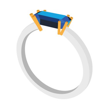 Elmas Vektör illüstrasyonlu izole edilmiş renkli halka simgesi