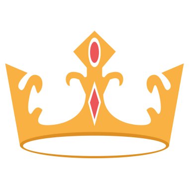 Isolated colored king or queen golden crown icon Vector illustration