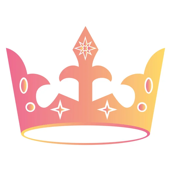 Icono Corona Dorada Rey Reina Colores Aislados Ilustración Vectorial — Vector de stock