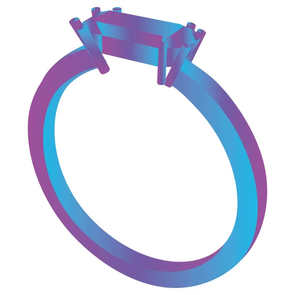 Isolerad Färgad Ring Ikon Med Diamant Vektor Illustration — Stock vektor