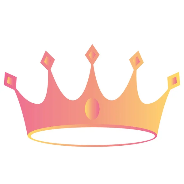 Icono Corona Dorada Rey Reina Colores Aislados Ilustración Vectorial — Archivo Imágenes Vectoriales