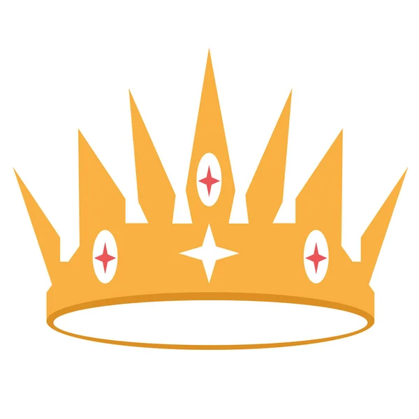 Isolated Colored King Queen Golden Crown Icon Vector Illustration — Vettoriale Stock
