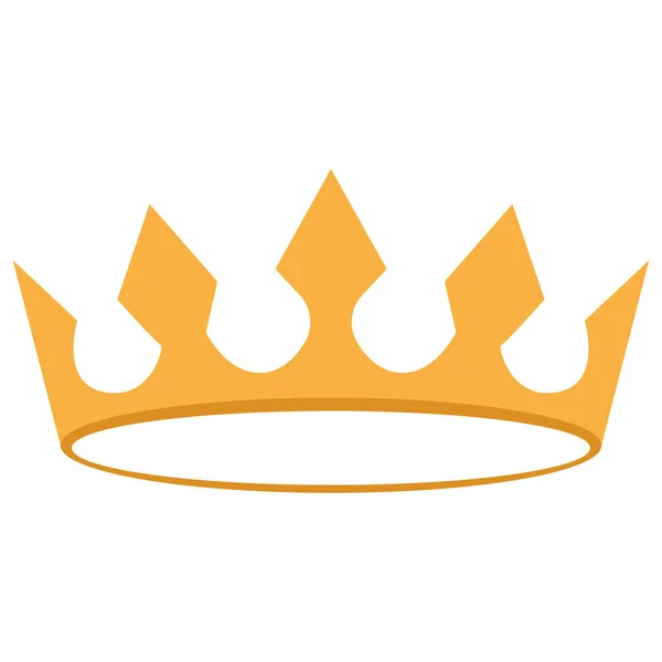 Isolado Colorido Rei Rainha Dourado Coroa Ícone Vector Ilustração — Vetor de Stock