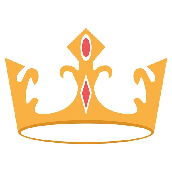 Isolerad Färgad Kung Eller Drottning Gyllene Krona Ikon Vektor Illustration — Stock vektor